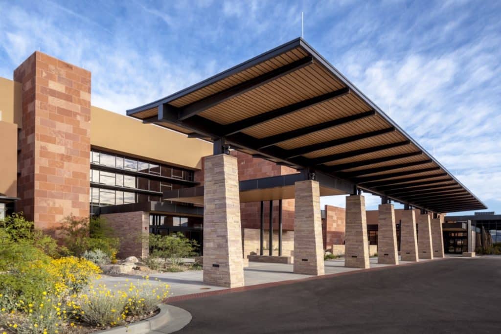 Main entrance to San Carlos Apache Healthcare center