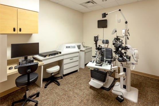 Optometry exam room